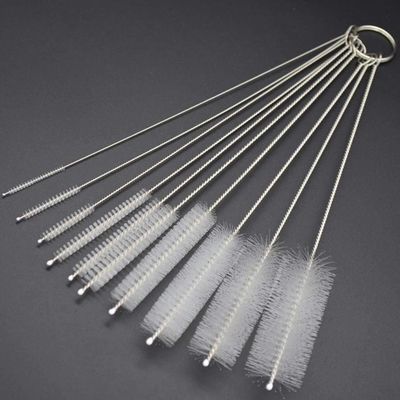 Straw Cleaning Brush Stainless Steel Nylon Spiral Cleaning Brush